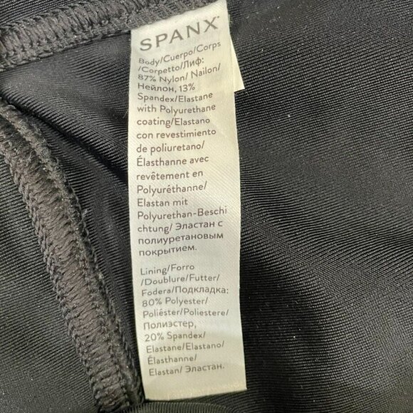 SPANX BLACK Faux Leather Leggings Size 1X - Picture 8 of 12